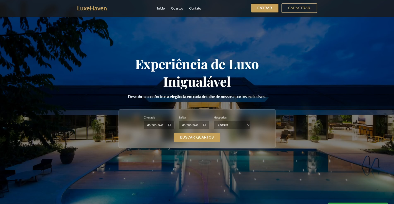 Landing Page Hotel