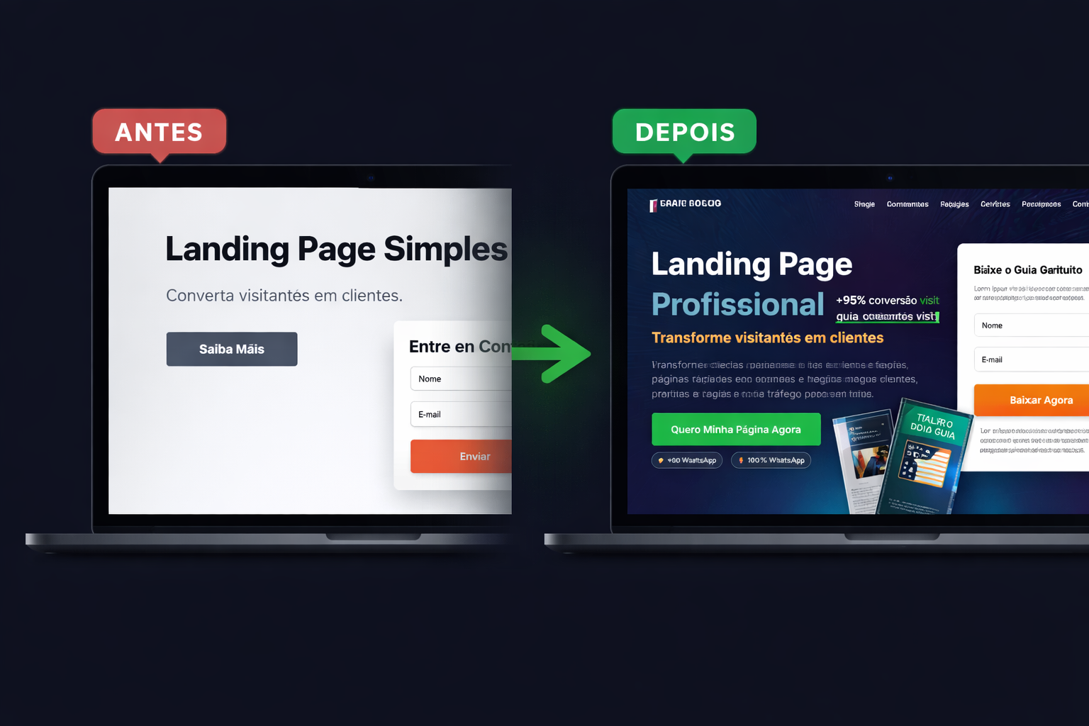 Mockup de Landing Page em Notebook e Celular